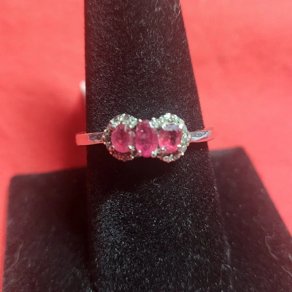 Ruby Trilogy Stainless Steel Ring